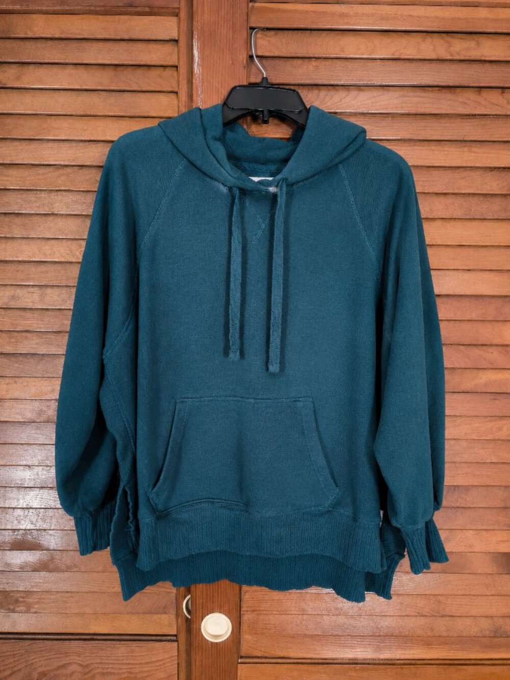 Plus Size Oversized Green Hoodie 1X High Low Hem